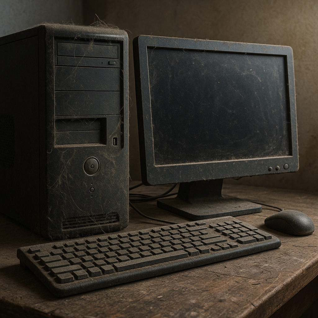 Ordinateur portable avec barre de chargement, illustrant un système lent